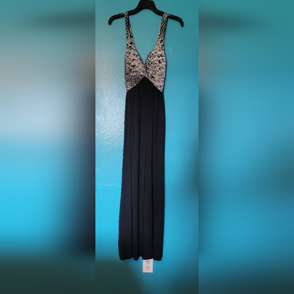 Elegant Black and Gray Women's Dress Size M